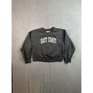 Old Navy East Coast Drop-Shoulder CrewNeck Sweatshirt Black Large Classic Length